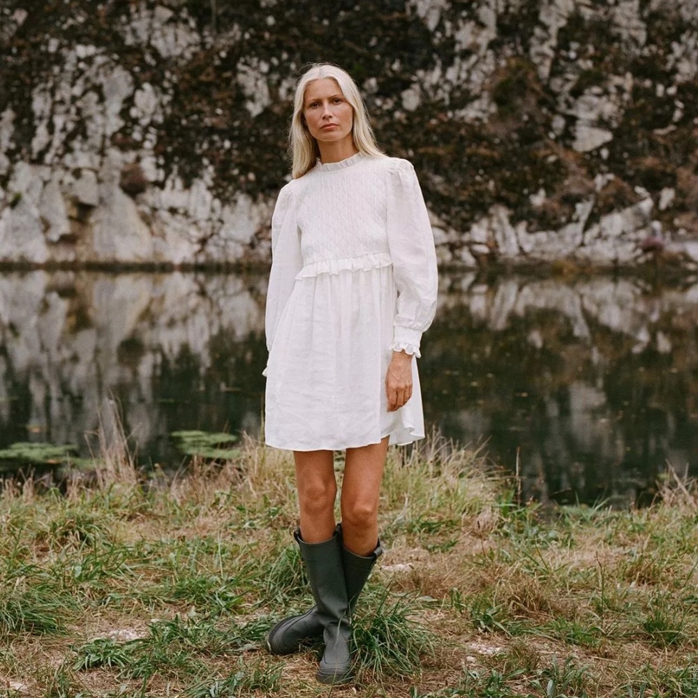 White Long-Sleeve Dress
